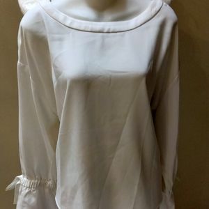 Premise Studio Women Ivory Long Sleeve Blouse XL
